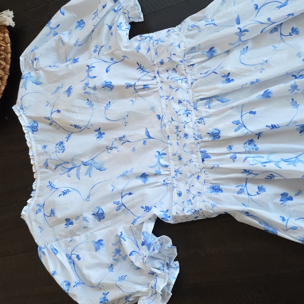 NWT Hill House Sabrina Nap Dress in Blue Botanical Coquette Cottage, Size S - Picture 12 of 13